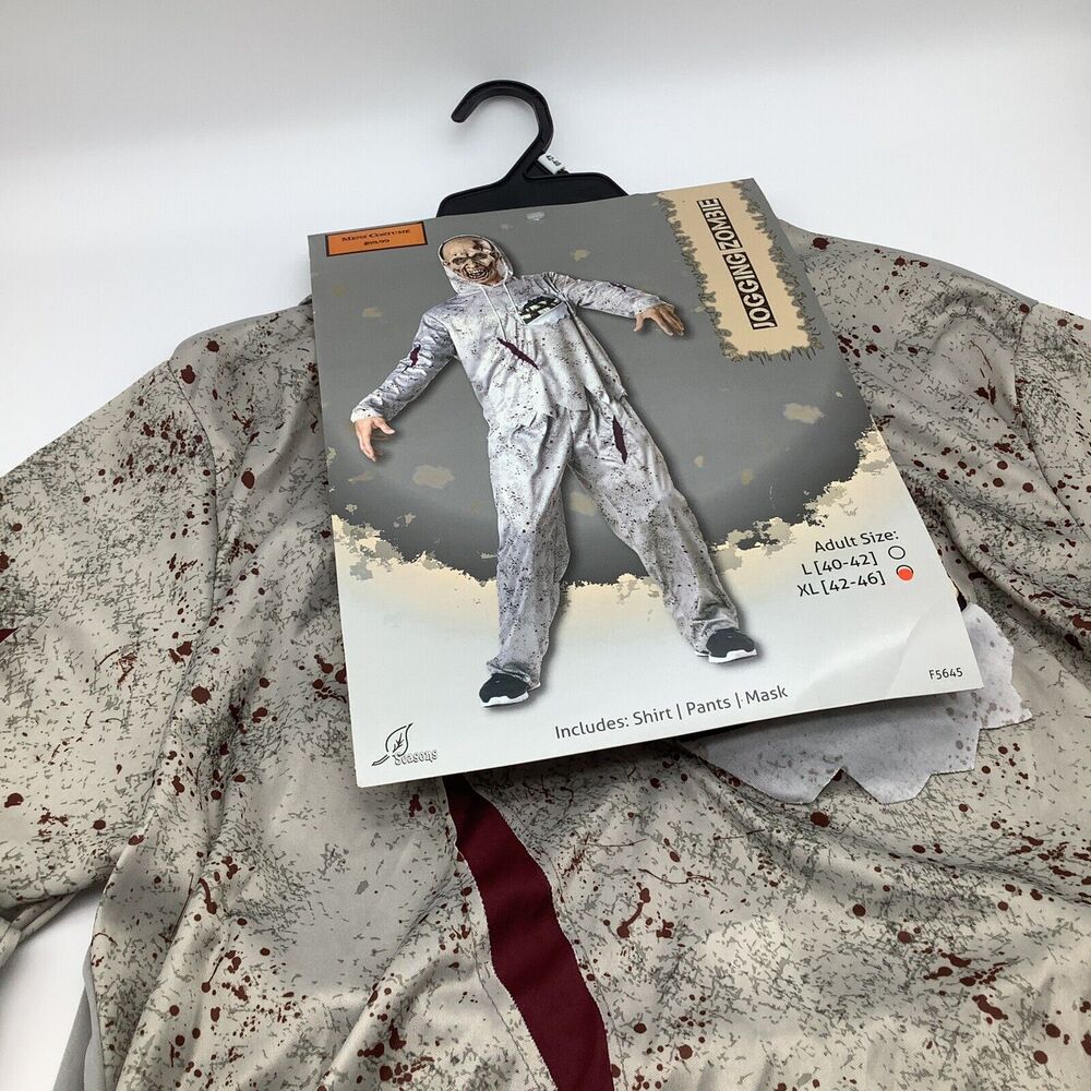 Seasons Mens Jogging Zombie Adult Halloween Costume Size XL 42-46 NWT